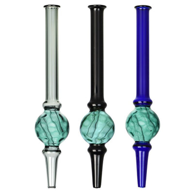 6.5glass Dab Straw with Dimple Diffusion Chamber and colored stems for enhanced filtration