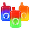 Silicone hand pipe with three colorful gradient glass bottles with embossed designs