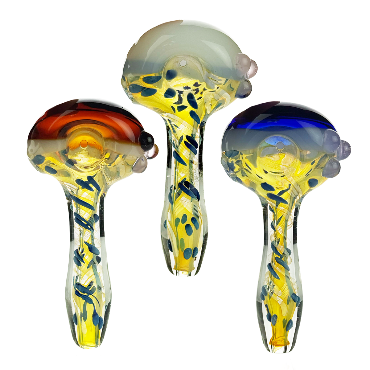 Artisan Silver Fume Glass Swirl Hand Pipe