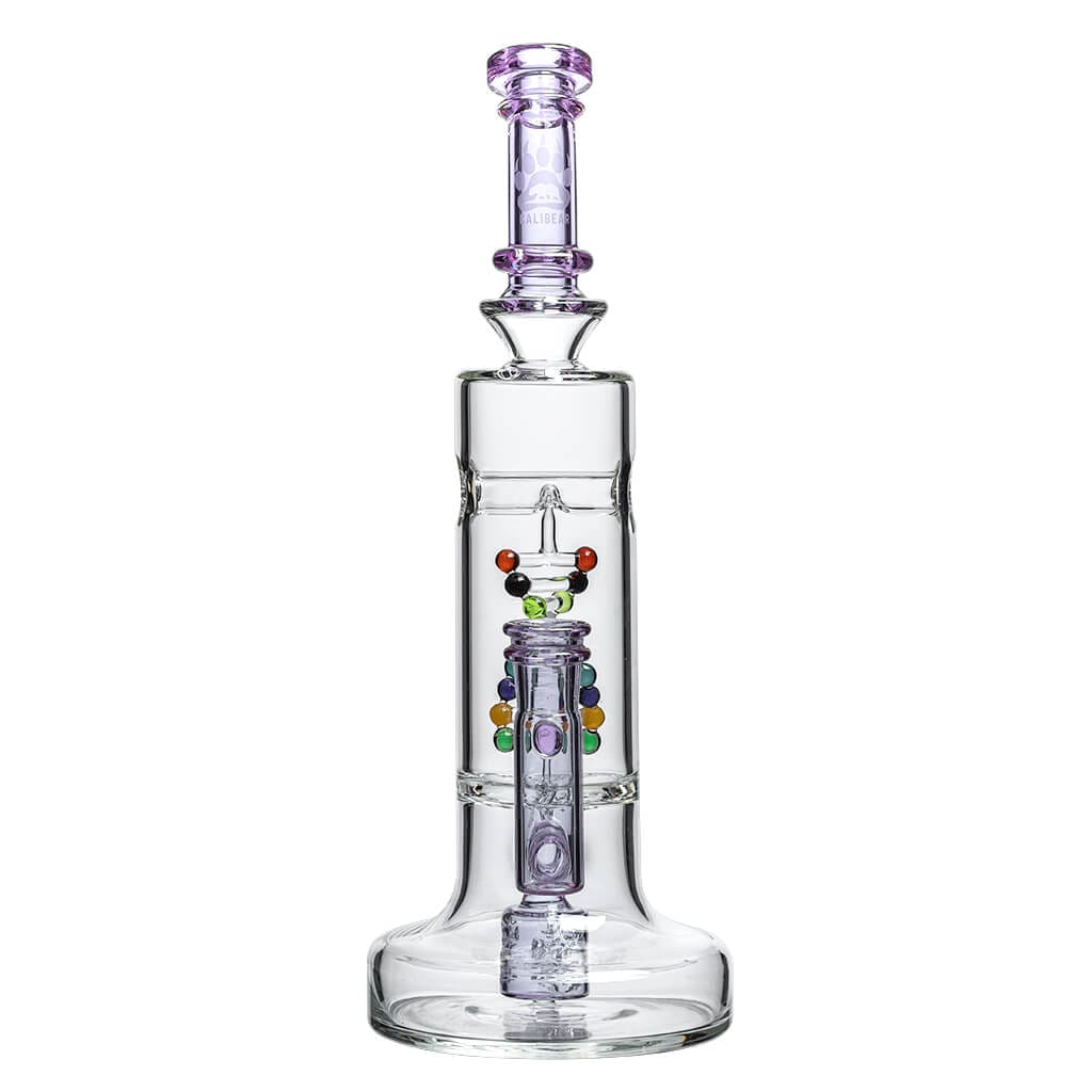Colorful DNA Dab Rig with Spider Web Perc and DNA Shaped Perc for smooth hits