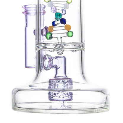 Colorful Glass Water Pipe Dna Dab Rig with Spider Web Perc and Dna Shaped Perc Features