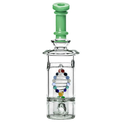 DNA Proxt Glass Dab Rig with Spider Web Perc and Green Mouthpiece