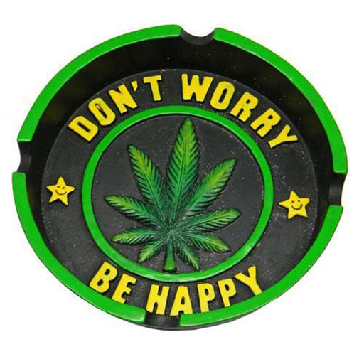 Don’t Worry Be Happy Leaf Round Ashtrays On sale