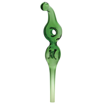 Double Donut Vapor Straw - Green Curved Glass Pipe, Durable Boro Glass For Cool Smoke