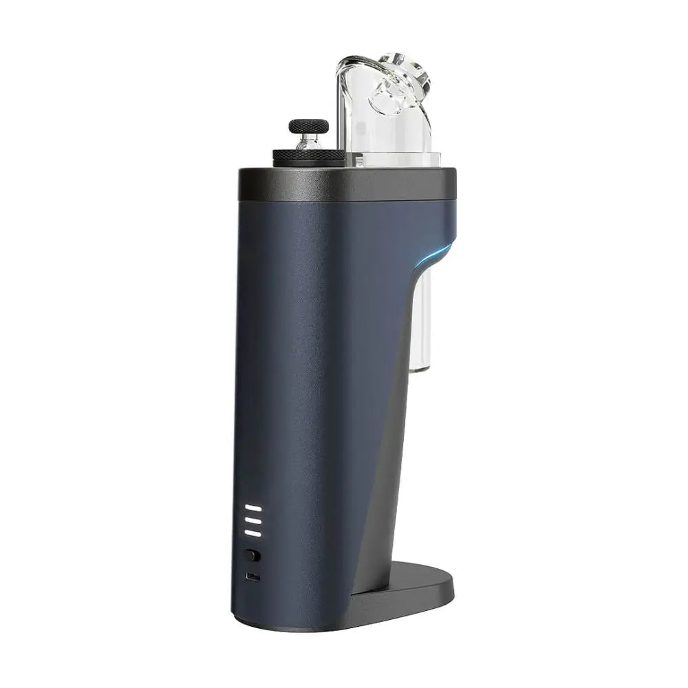 Blue and gray portable vaporizer from Dr Dabber Switch, a powerful electric dab rig