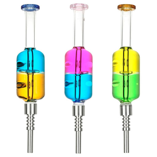 Dual Color Glycerin Dab Straw w/ SS Tip - 8’ / Colors