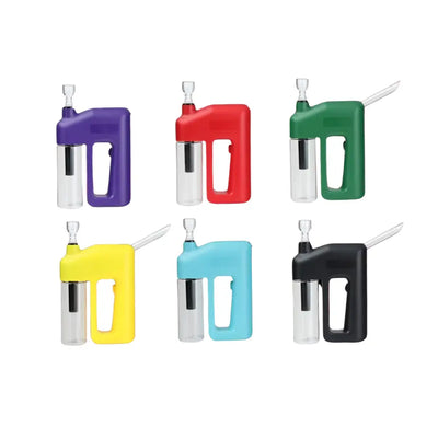 Colorful handheld vaporizers on E-bong Power Bubbler for a smooth flavorful smoking experience