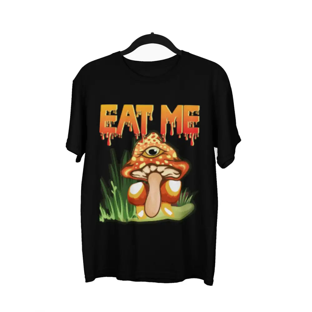 Black T-shirt with mushroom graphic from Sustainable T-shirt Pack featuring eco-friendly style