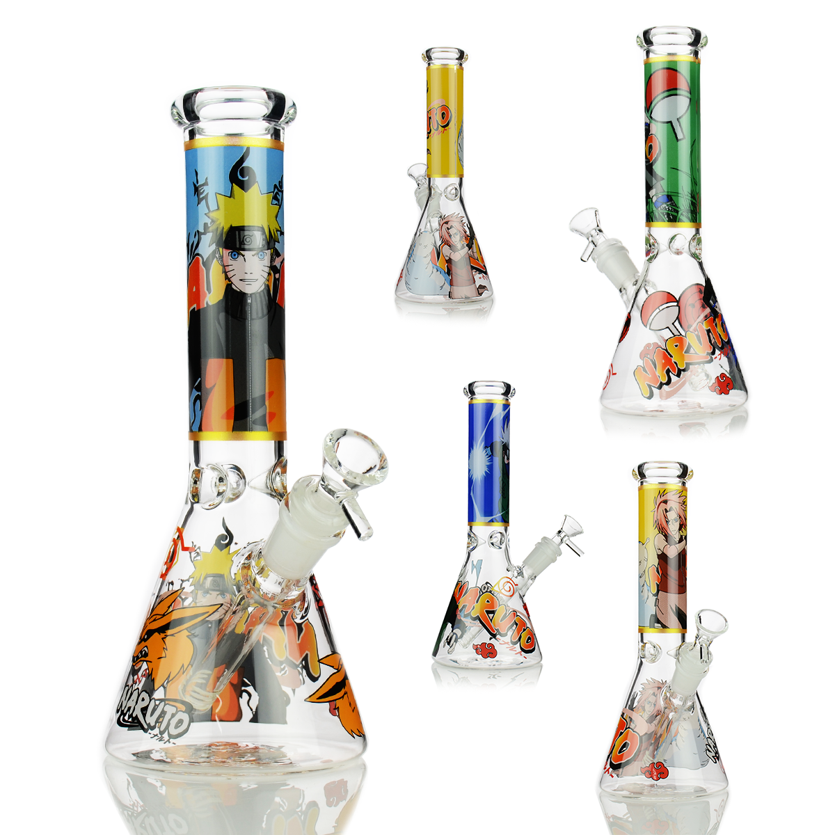 Naruto Anime 10-Inch Beaker Water Pipe with 14mm Bowl
