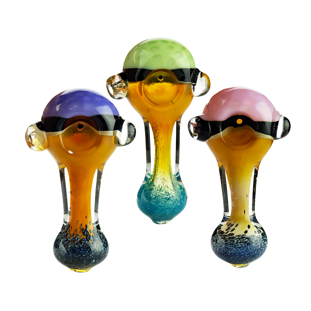 Artisan Slime Head Gold Fume Hand Pipe