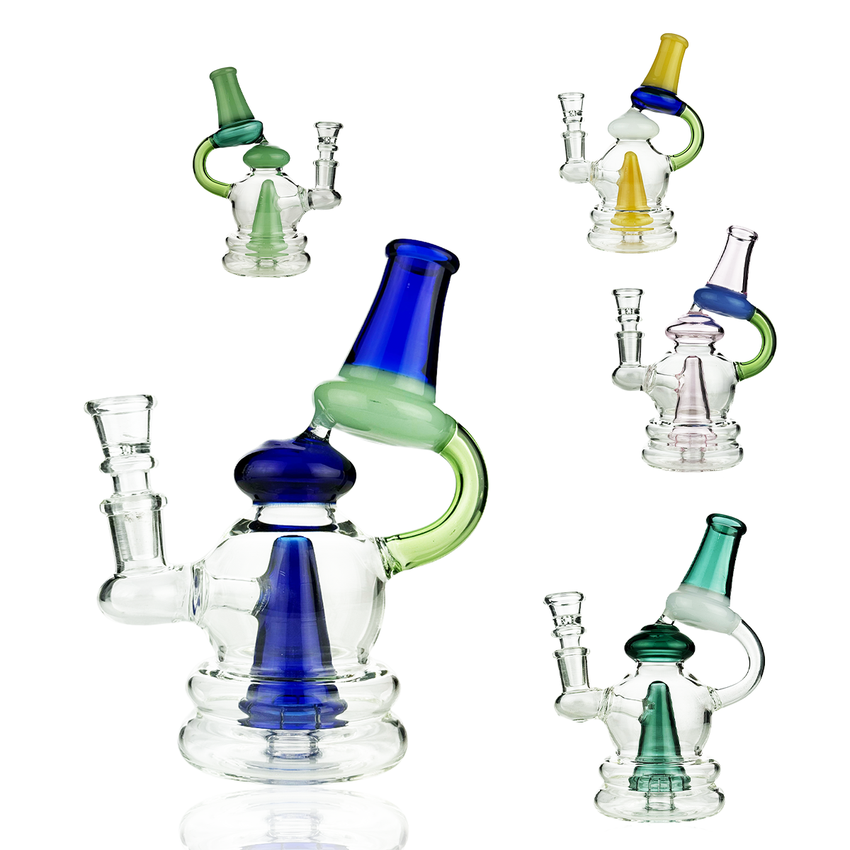 7-Inch Recycler Water Pipe with 14mm Bowl