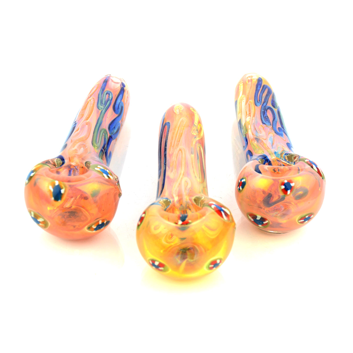 Artisan Gold Decal Glass Spoon Pipe