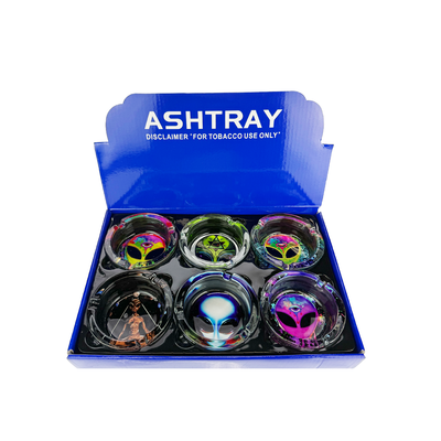 Premium Alien Glass Ashtray for 6