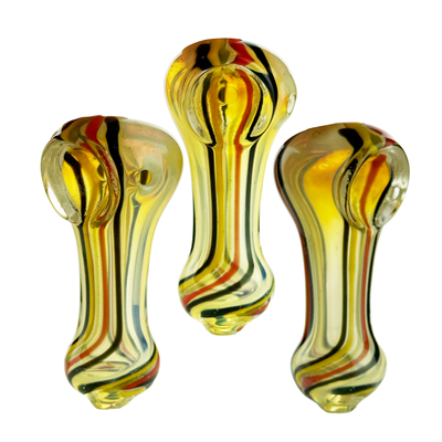 Artisan Silver Fume Glass Spoon Pipe