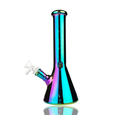 10-inch electroplated beaker water pipe with iridescent glass