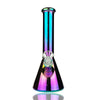 10-inch electroplated beaker water pipe with iridescent glass and quartz bowl