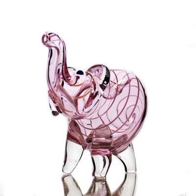 Pink Tube Elephant Hand Pipe With Raised Trunk, Perfect For Collectors And Smoking Enthusiasts