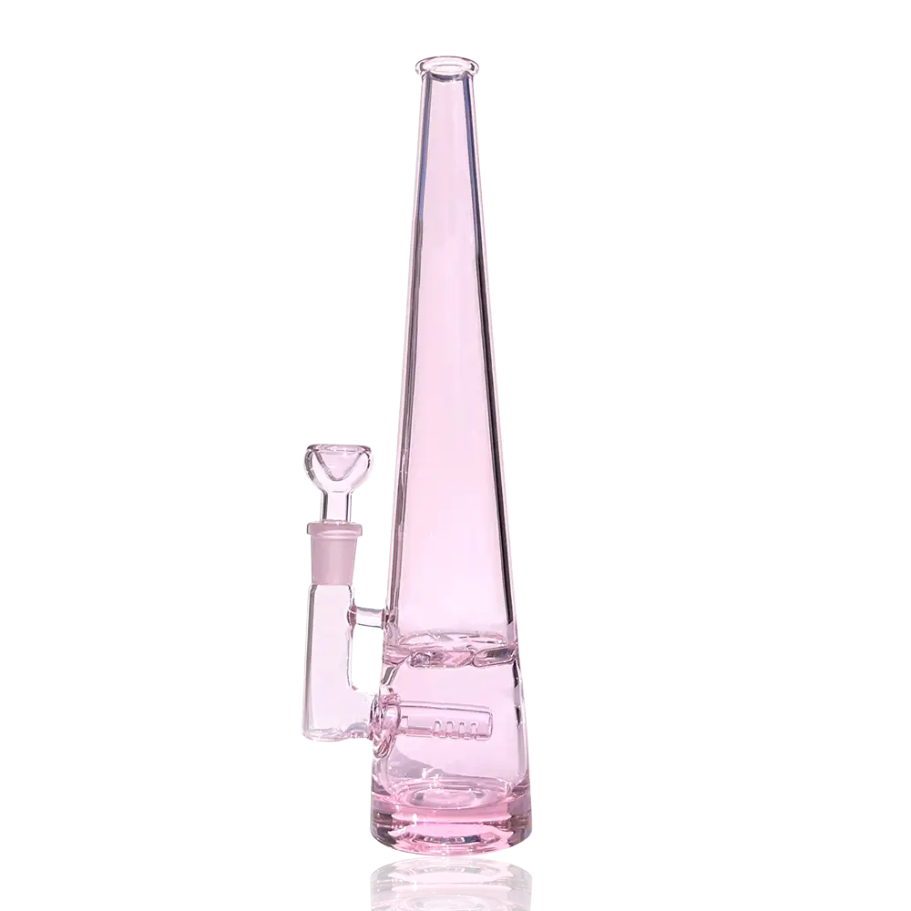 Elevate Jane Chroma Mimi pink glass hand pipe with translucent conical chamber