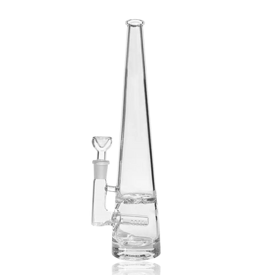 Elevate Jane clear glass hand pipe with tall cone chamber and side arm