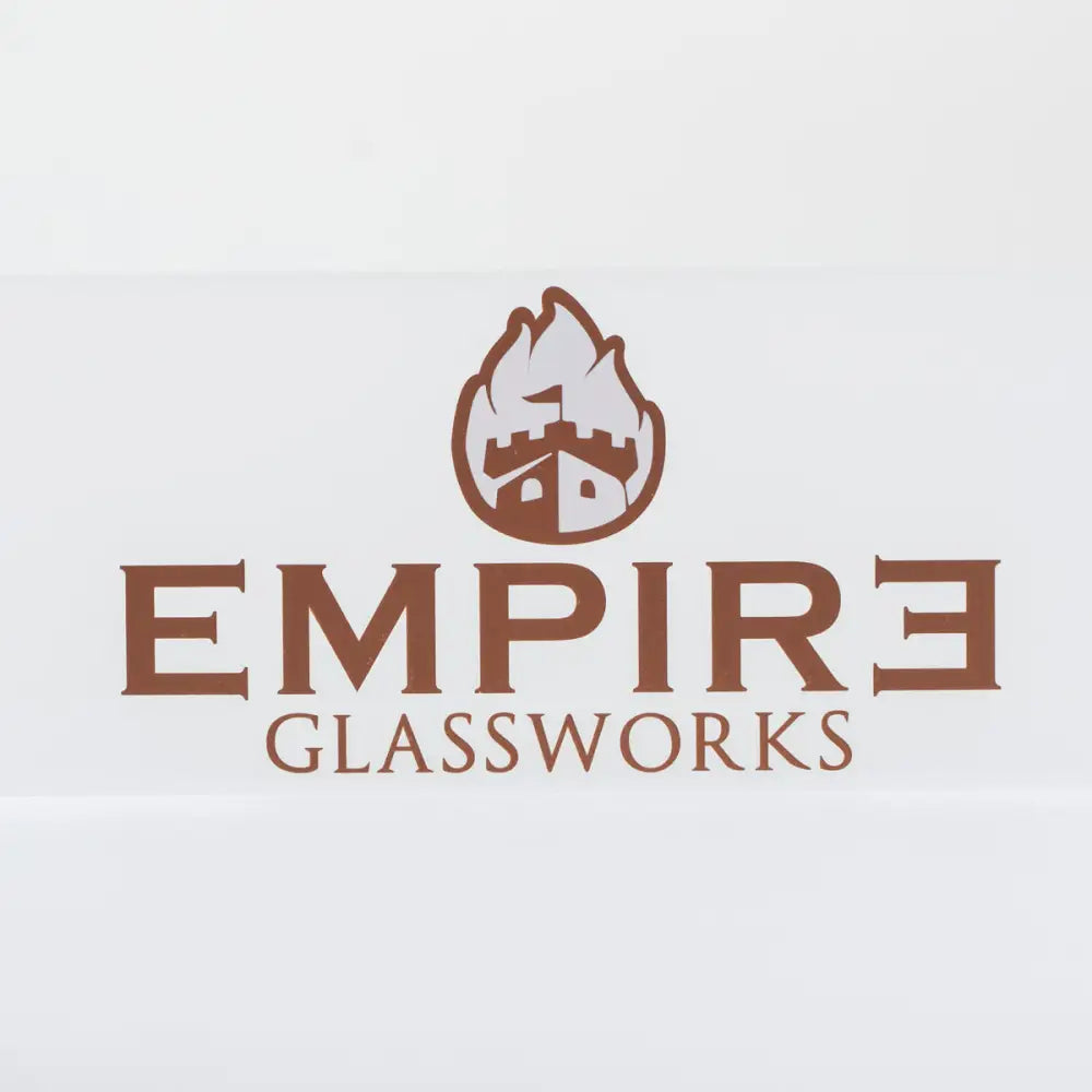 Empire Acrylic Plaque with brown Empire Glassworks castle in flame logo
