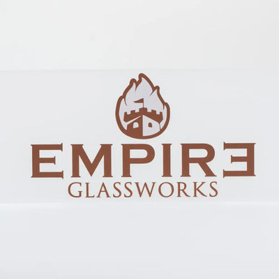 Empire Acrylic Plaque with brown Empire Glassworks castle in flame logo