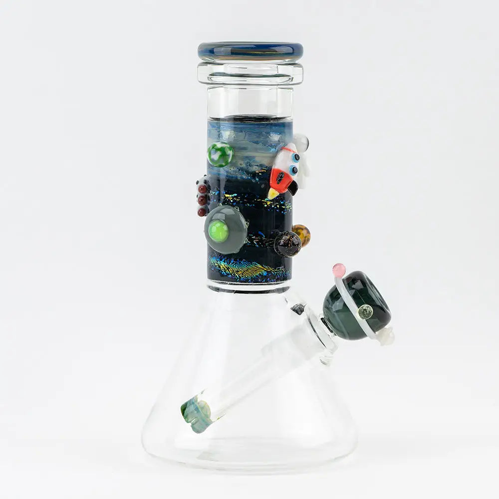 Empire Glassworks Baby Beaker-Galactic Bong with space planets and rocket