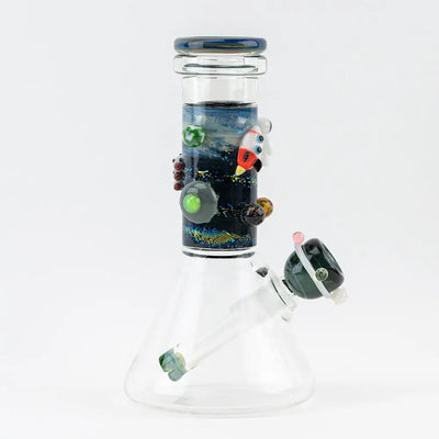 Empire Glassworks Baby Beaker-Galactic Bong with space planets and rocket