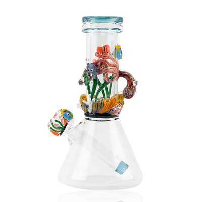 Empire Glassworks Baby Beaker Sea Bong with vibrant sea creatures