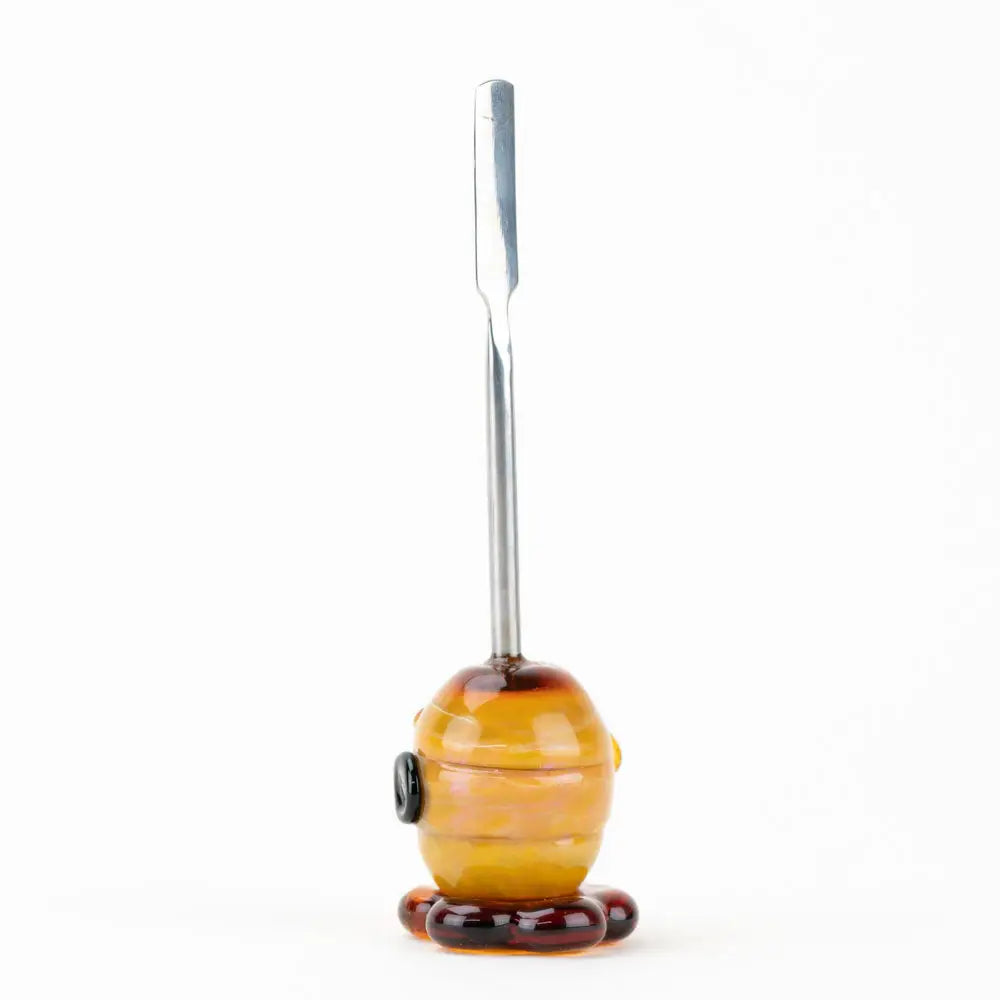 Empire Glassworks beehive dab tool in borosilicate glass with amber pipe