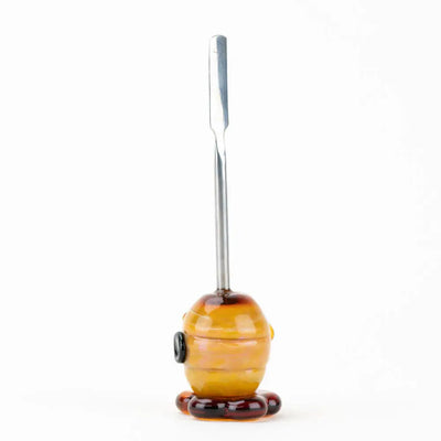 Empire Glassworks beehive dab tool in borosilicate glass with amber pipe