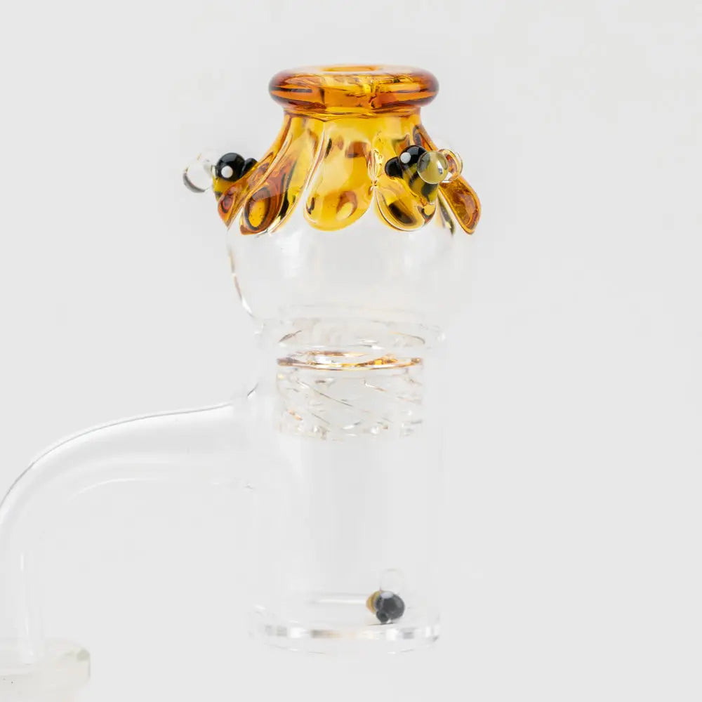 Empire Glassworks Beehive Spinner Carb Cap with amber bees