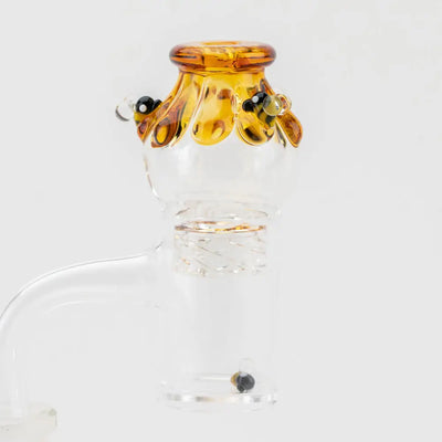 Empire Glassworks Beehive Spinner Carb Cap with amber bees