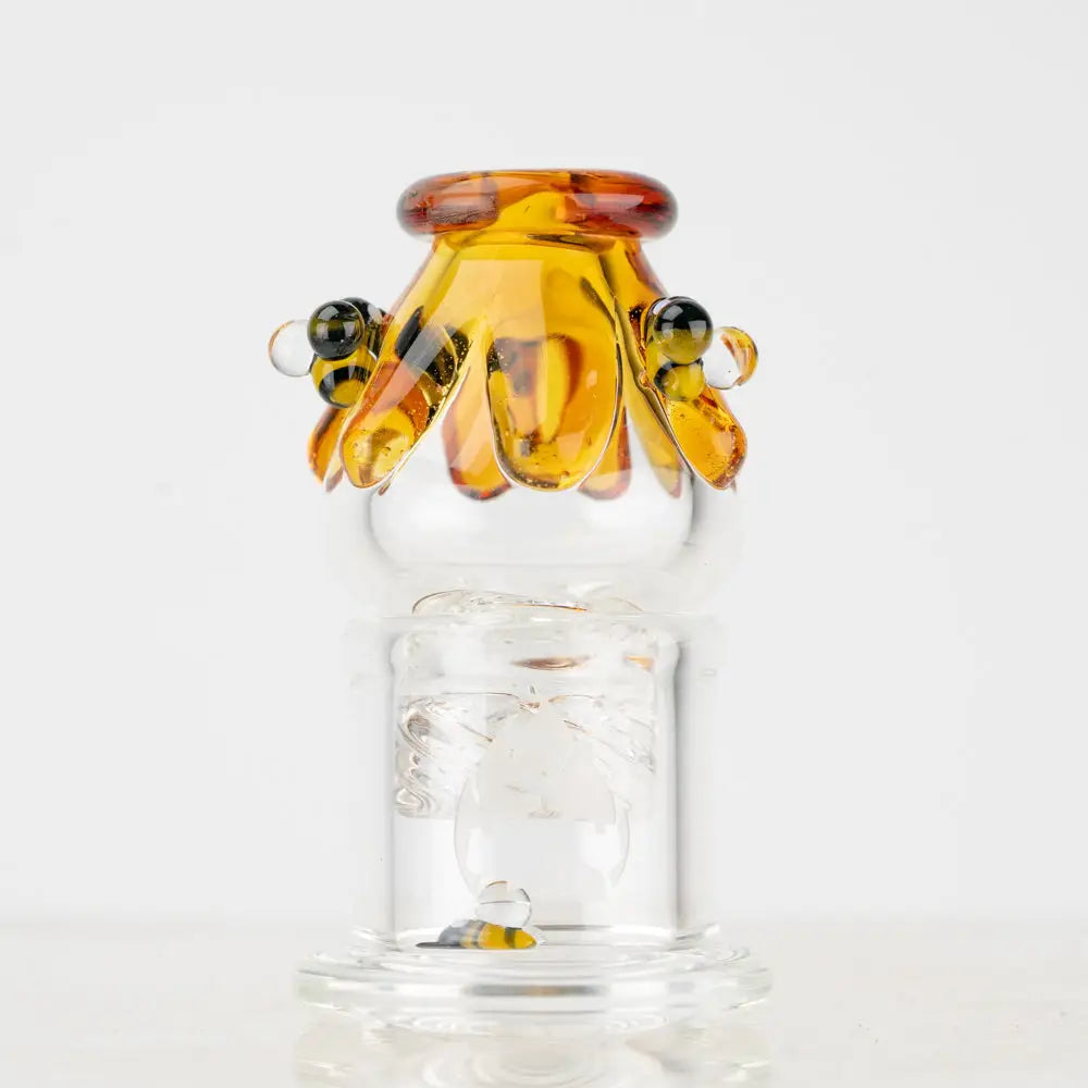 Empire Glassworks Beehive Spinner Carb Cap with bee figurines