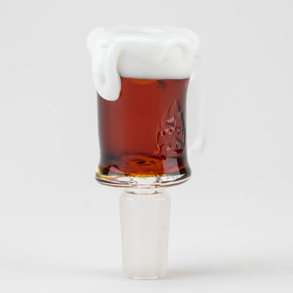 Empire Glassworks beer mug bowl piece with frothy foam and amber liquid