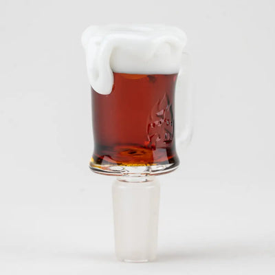Empire Glassworks beer mug bowl piece with frothy foam and amber liquid