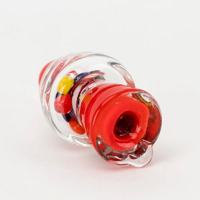 Empire Glassworks Bubble Cap Gumball Machine red glass pipe with twisted body