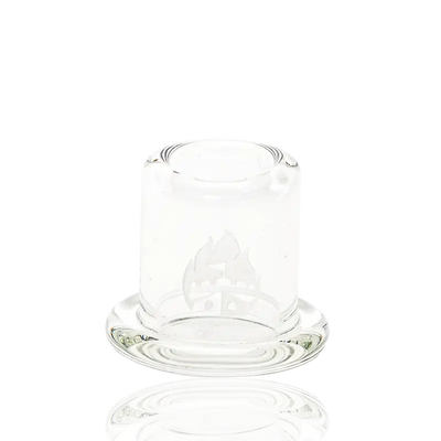 Empire Glassworks carb cap stand with frosted flame etched glass bowl