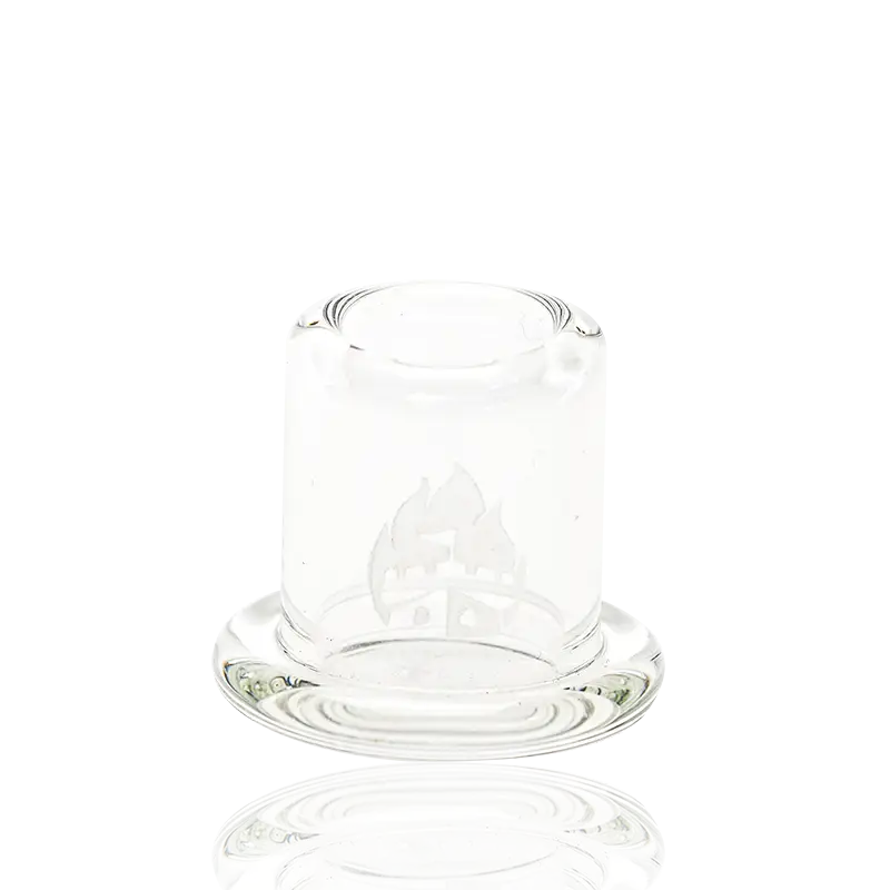 Empire Glassworks carb cap stand with frosted flame etched glass bowl