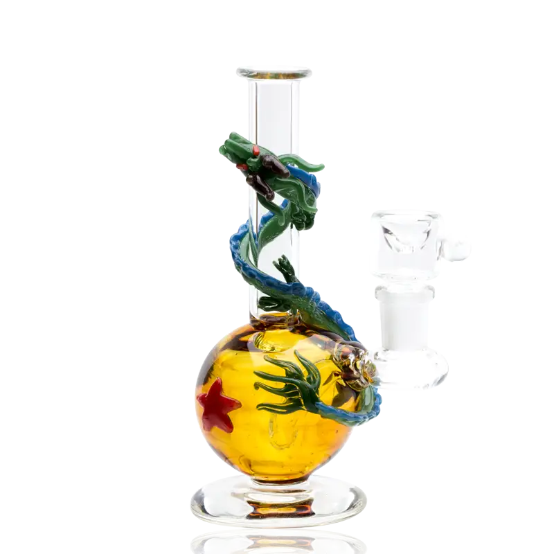Empire Glassworks Dragon Sphere mini dab rig with coiled dragon design