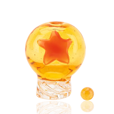 Empire Glassworks dragon sphere spinner carb cap with amber glass bowl