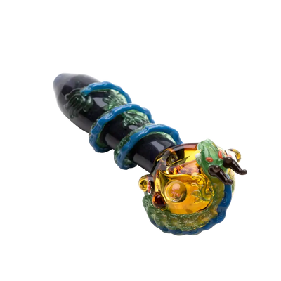 Empire Glassworks dragon sphere spoon pipe with caterpillar design
