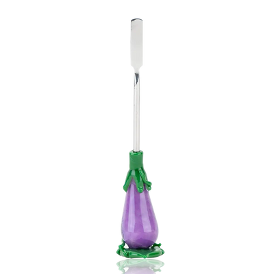 Empire Glassworks eggplant dab tool in borosilicate glass with purple stem