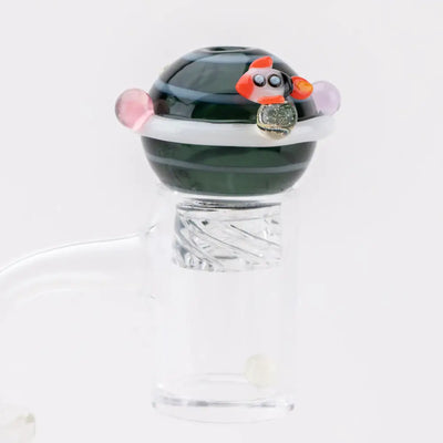 Empire Glassworks Galactic Spinner Carb Cap with whimsical creature