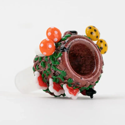 Empire Glassworks handcrafted Bugs Life 14mm glass bowl with vines