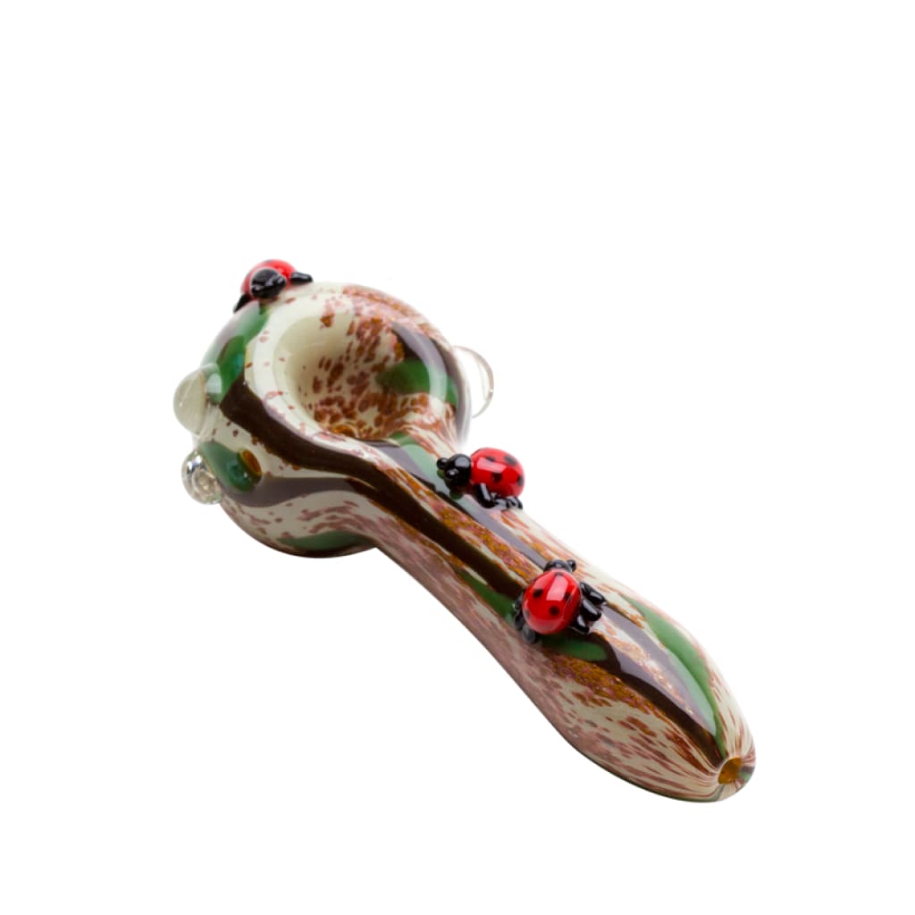 Empire Glassworks Lady Bug Spoon with intricate forest-inspired colored tubing
