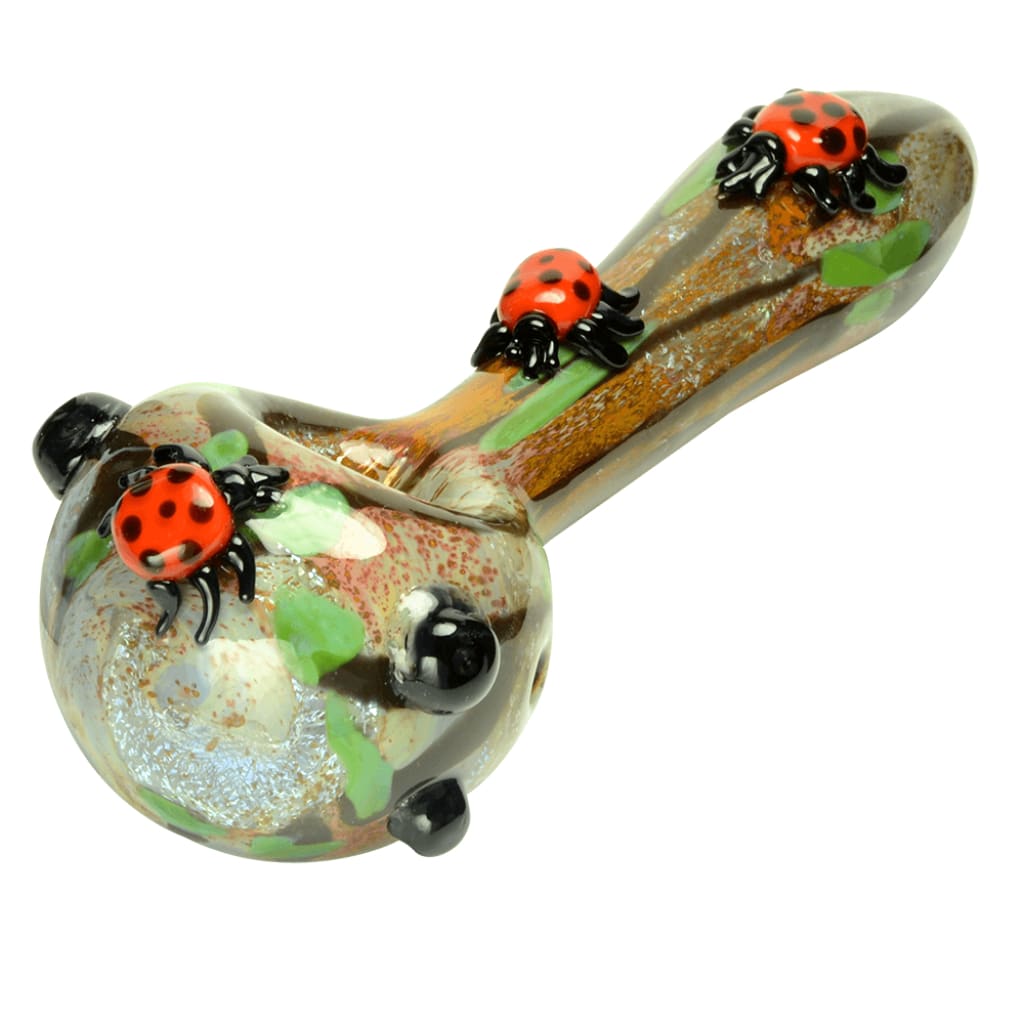Empire Glassworks Lady Bug Spoon with intricate forest-inspired colored tubing