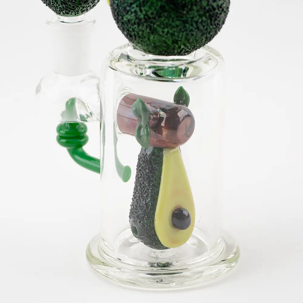 Empire Glassworks Mini Dab Rig Avocadope with clear glass bong and detailed avocado design