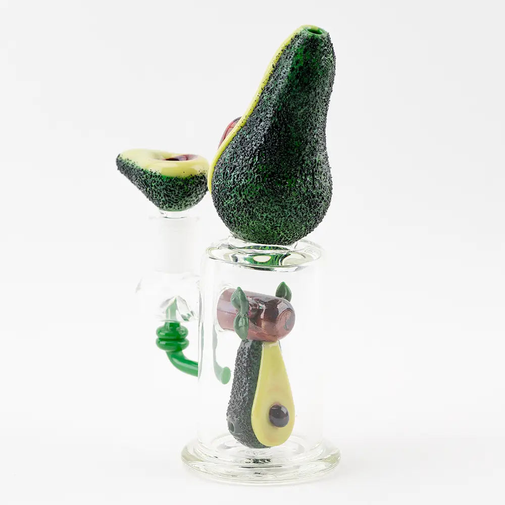 Empire Glassworks Mini Dab Rig Avocadope bong with green skin and yellow interior