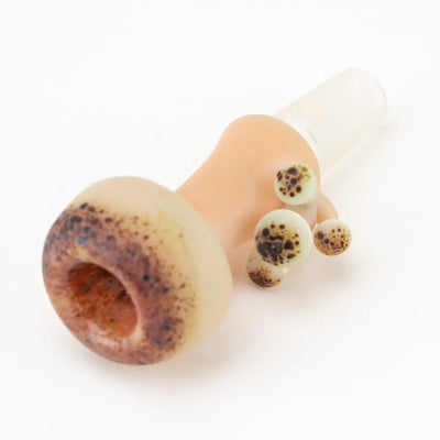 Empire Glassworks Mushroom 14mm glass bowl piece with translucent peach design