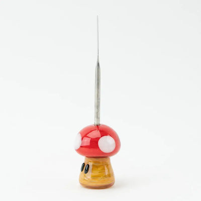 Empire Glassworks red white mushroom borosilicate glass dab tool